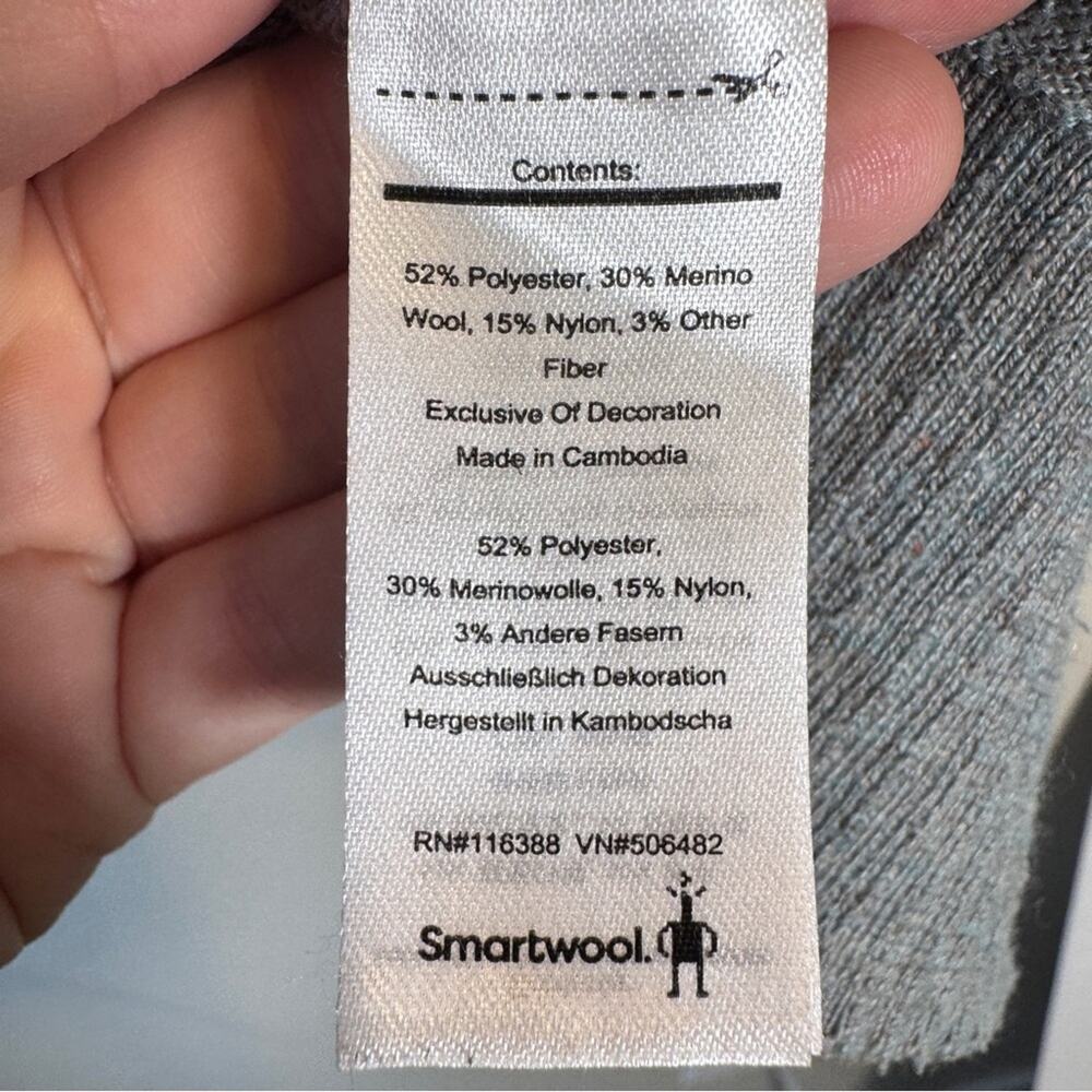 Smartwool Grey Merino Wool Blend V Neck Sweater Womens L Pullover Fall Casual - Picture 3 of 9
